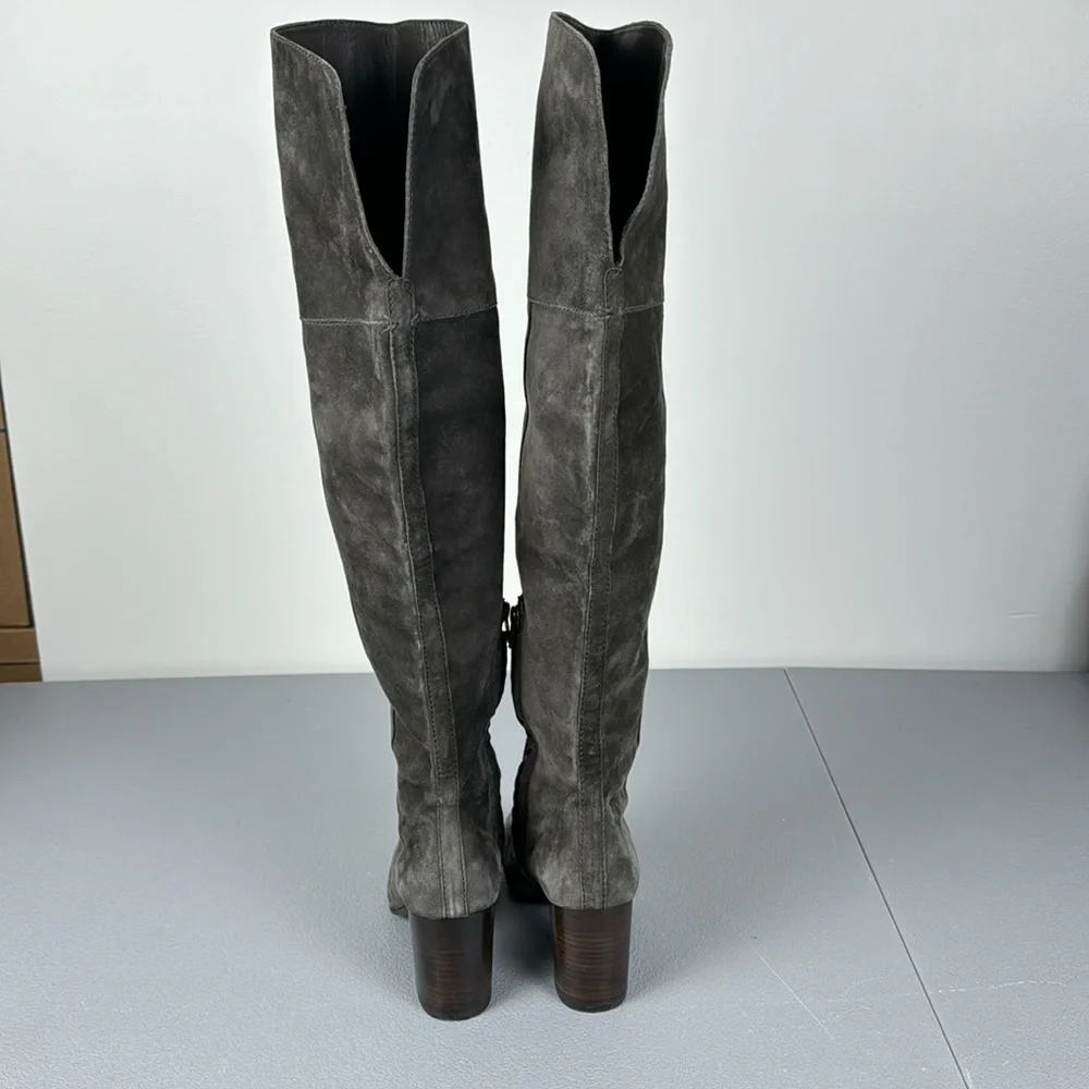 Frye Claude Over The Knee Boot in Smoke. Suede Finish. Size 7.
